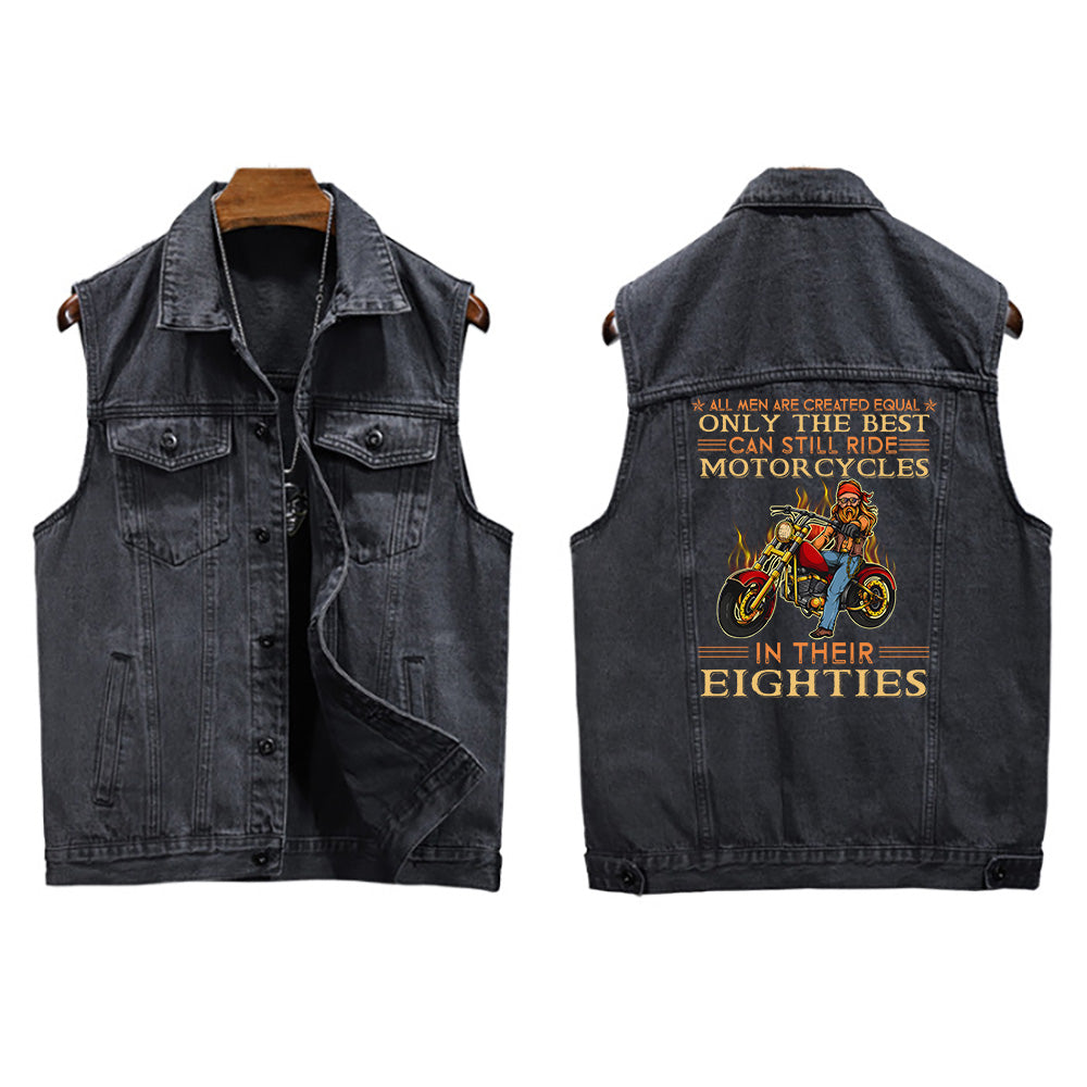 The Best Can Still Ride Motorcycles In Their Eighties Motorcycle Sleeveless Denim Vest